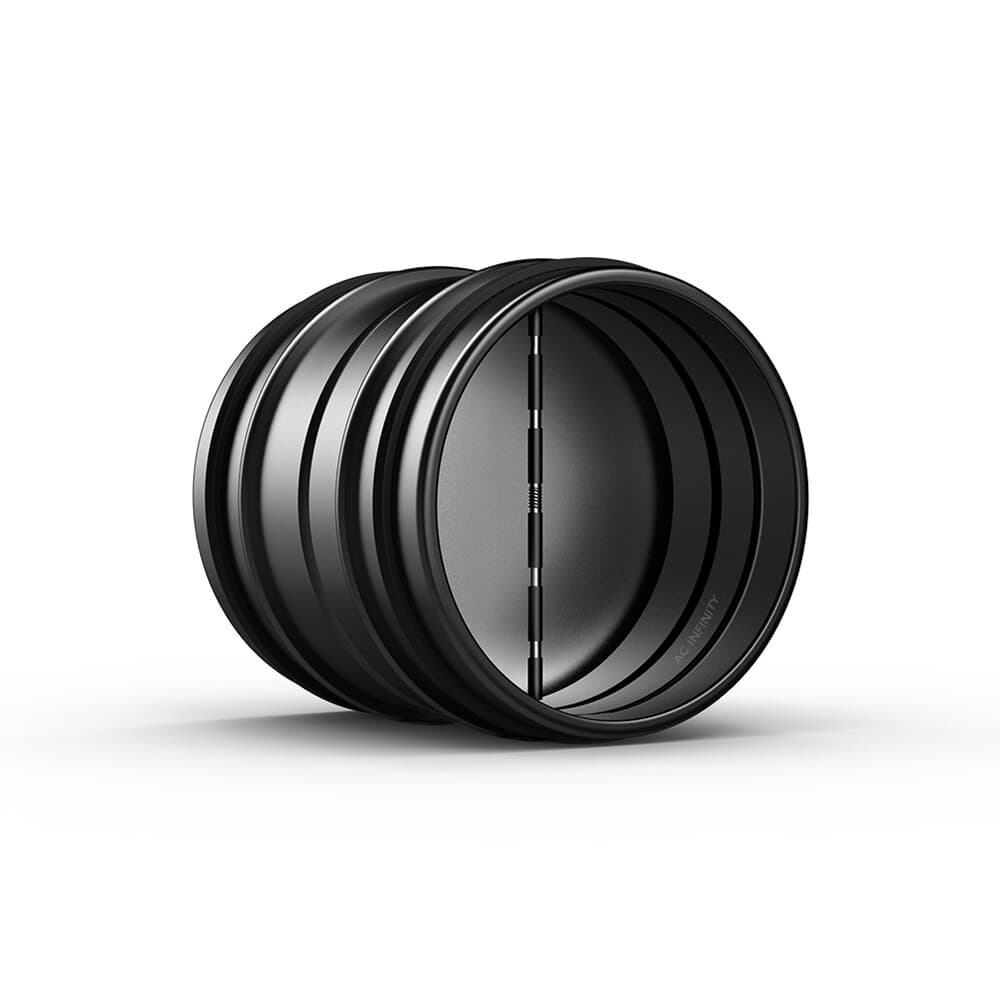 AC Infinity Backdraft Damper Ducting Insert, 100mm, Black Galvanized Steel