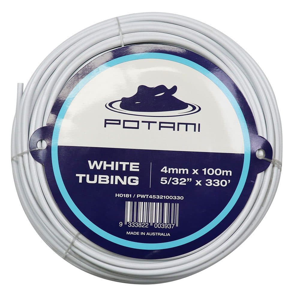 Potami White Tubing 4mm x 100m