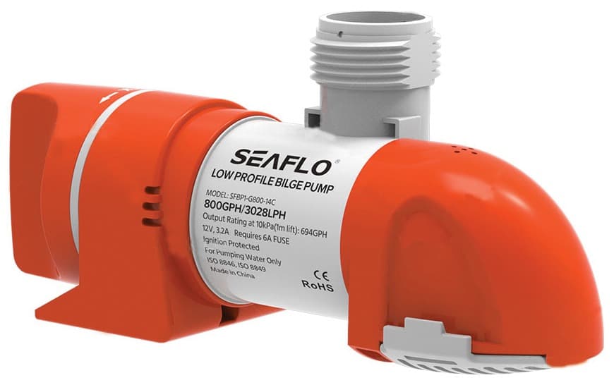 Seaflo Low Profile Bilge Pump 1100 GPH 12v w/power supply