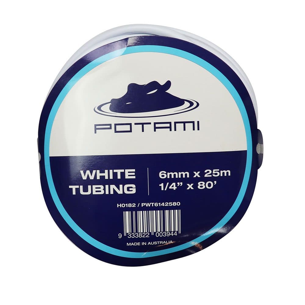 Potami White Tubing 6mm x 25m