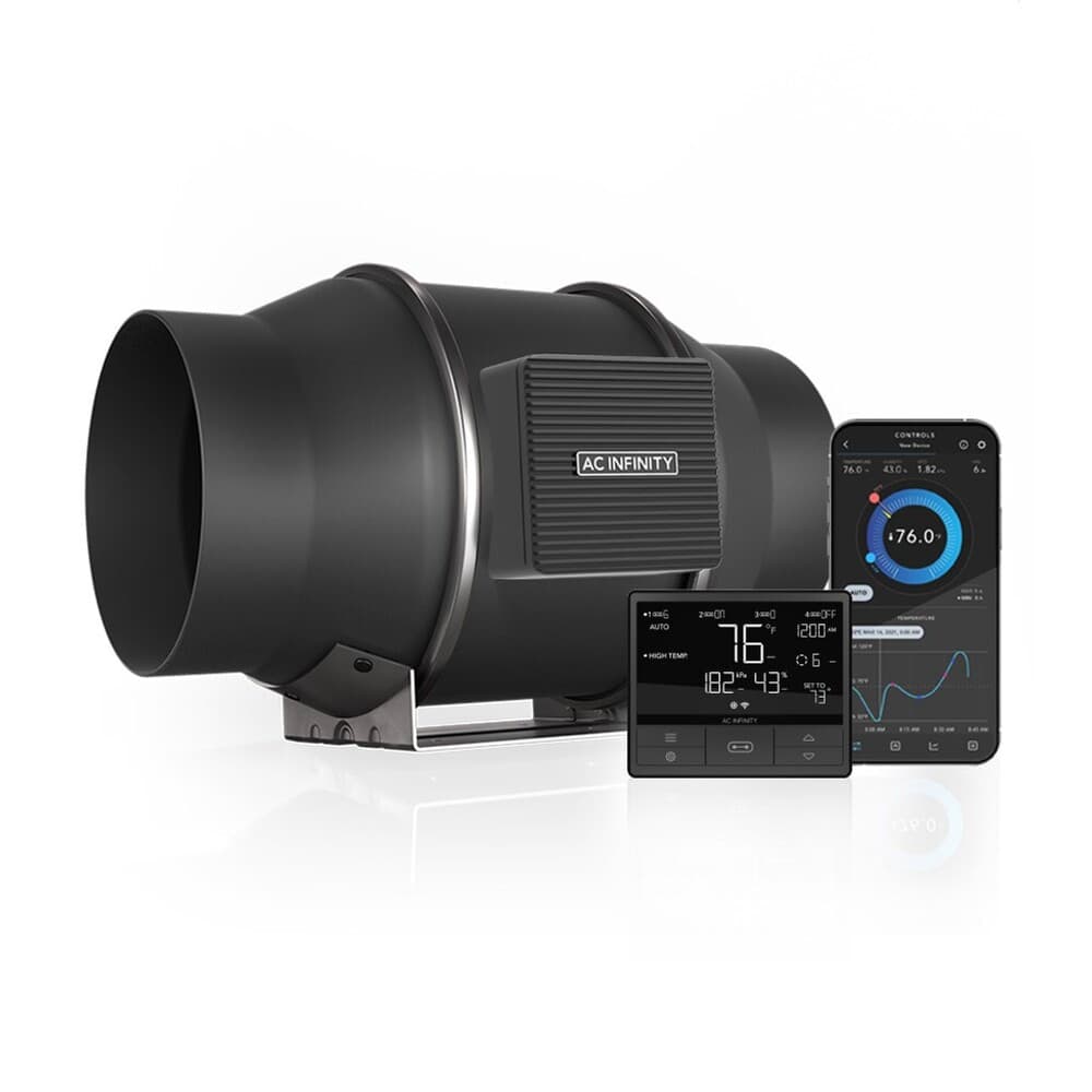 AC Infinity Cloudline Pro T6, Quiet Inline Duct Fan System with Temperature Humidity VPD Controller, 6-Inch