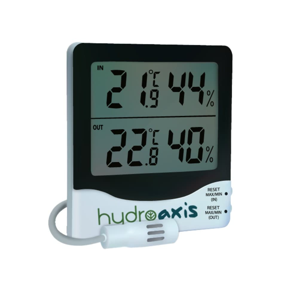 Hydro Axis Thermometer & Hygrometer Large Screen