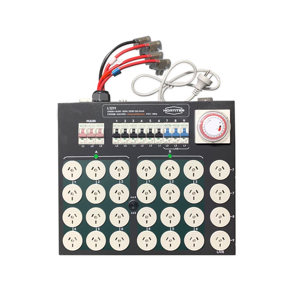 Hortitek LMU Light Management Unit 24 12ON/12OFF Or 24ON 4 Live 63A 3PH TD